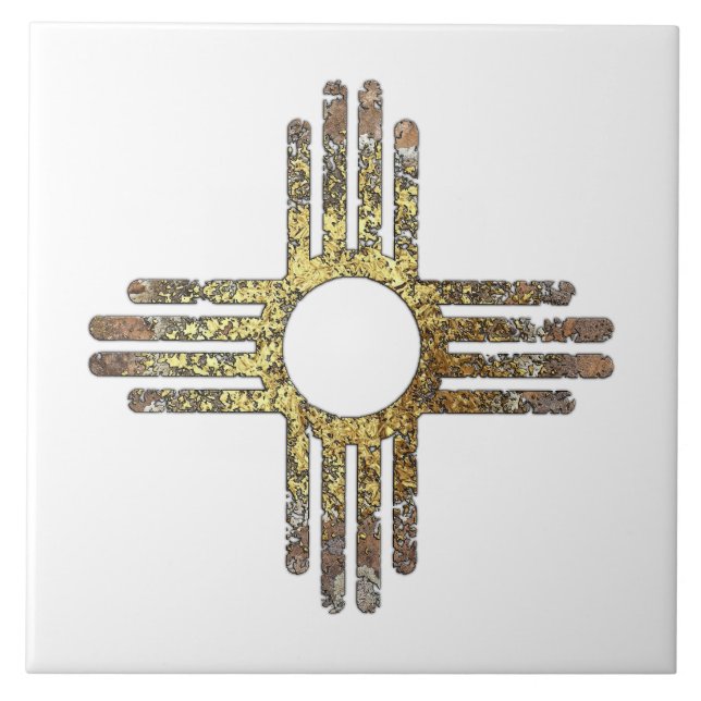 New Mexico Zia Sun Symbol Fliese (Vorderseite)