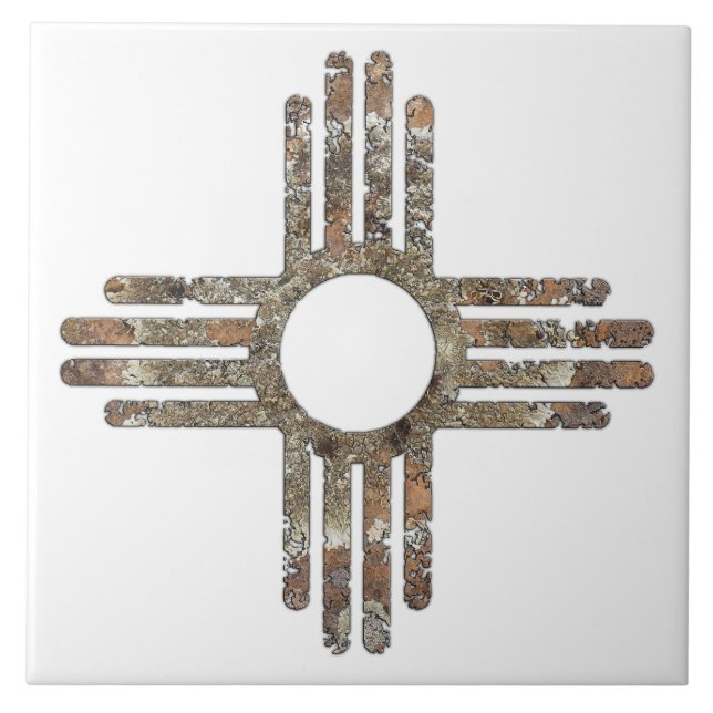 New Mexico Zia Sun Symbol Fliese (Vorderseite)