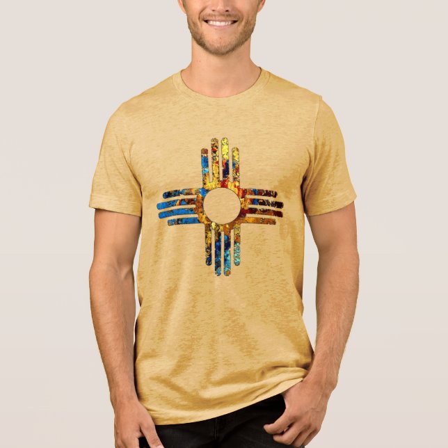 New Mexico Zia Sun Symbol Tri-Blend Shirt (Vorderseite)
