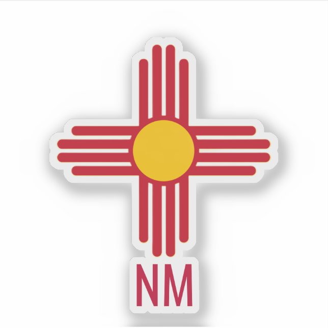 New Mexico Zia-Symbol Aufkleber (Vorderseite)