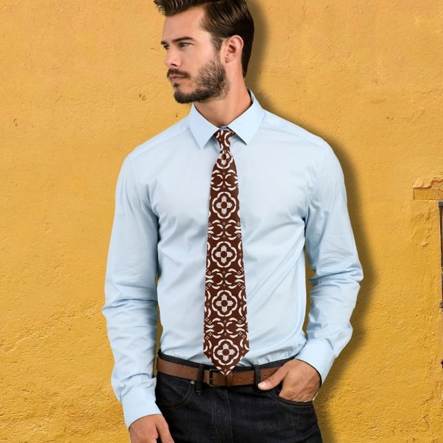 New Mexico Zia Symbol Feather Pattern Krawatte (Von Creator hochgeladen)