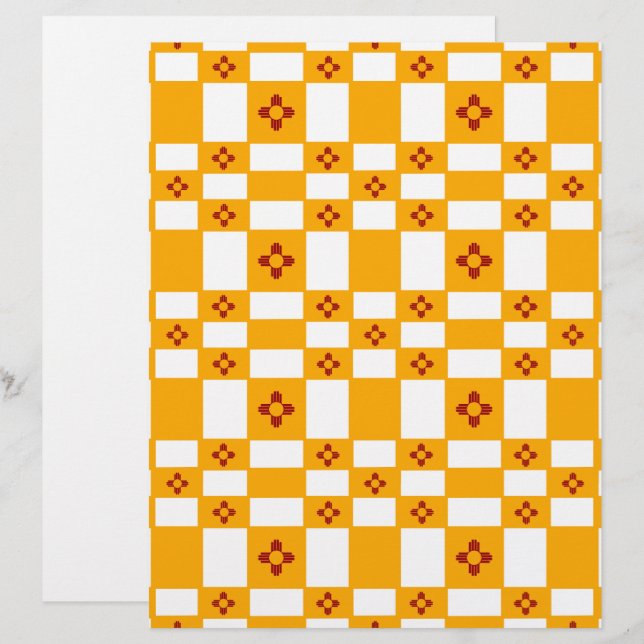 New Mexico Zia Yellow White Squares (Vorne/Hinten)