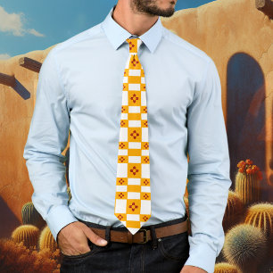 New Mexico Zia Yellow White Squares Krawatte