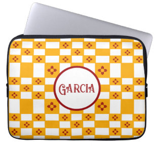 New Mexico Zia Yellow White Squares Laptopschutzhülle