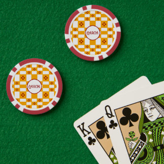 New Mexico Zia Yellow White Squares Pokerchips