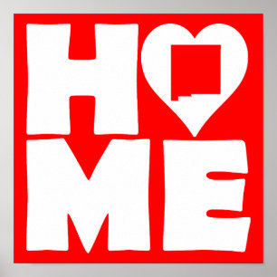 New Mexico Zuhause Heart Staat Plakatzeichen Poster