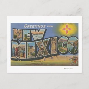 New MexicoGroße BuchstabenszenenNew Mexico Postkarte