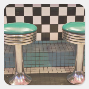 New Mexiko, Albuquerque. Das Restaurant 66 entlang Quadratischer Aufkleber