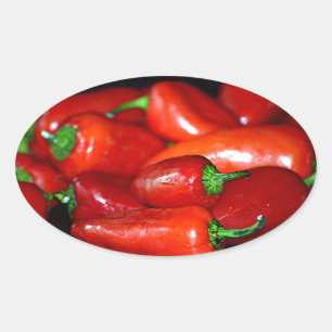 New-Mexiko Chili-Paprikaschoten (Chile) Ovaler Aufkleber