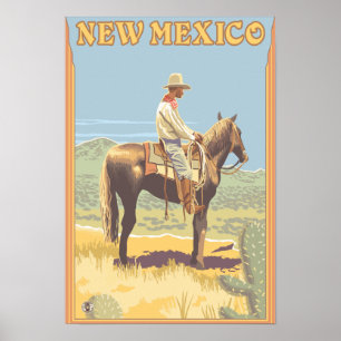 New Mexiko des Cowboy-(Seitenansicht) Poster