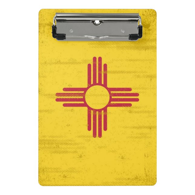 New Mexiko-Schmutz Flagge. Flagge des New Mexiko Mini Klemmbrett (Vorderseite)