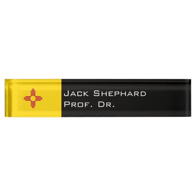 New-Mexiko Staats-Flagge Namensplakette (Vorderseite)