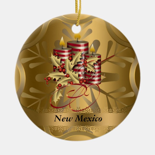 New-Mexiko Staats-Weihnachtsverzierung Keramik Ornament (Vorne)