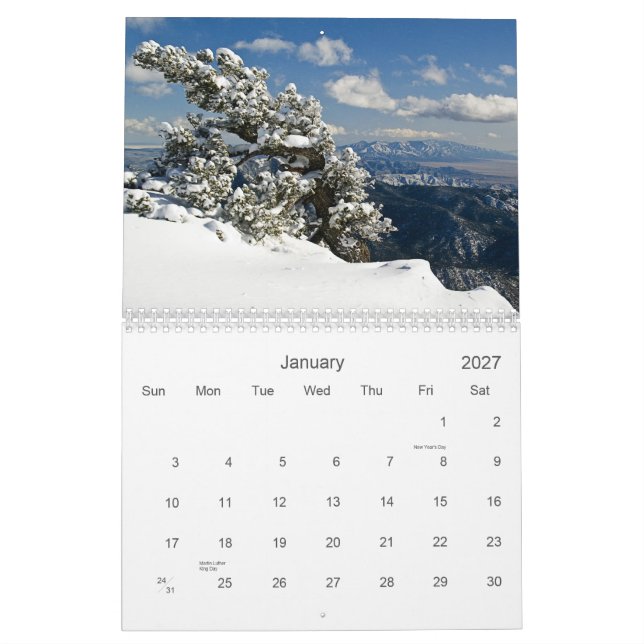 New Mexiko (und Plätze West) Kalender (Jan 2027)