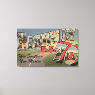 New Mexiko - US-Landstraße 70 - großer Buchstabe Leinwanddruck