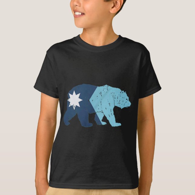New Minnesota State Flag Bear  T-Shirt (Vorderseite)