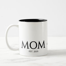 New Mom Gift Personalized Mom Established Zweifarbige Tasse