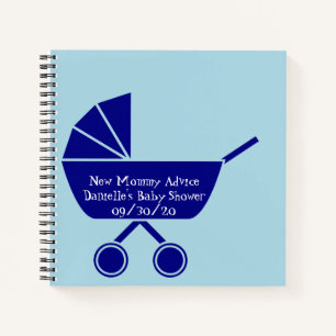 New Mommy Advice Blue Boy Baby Dusche Notizbuch