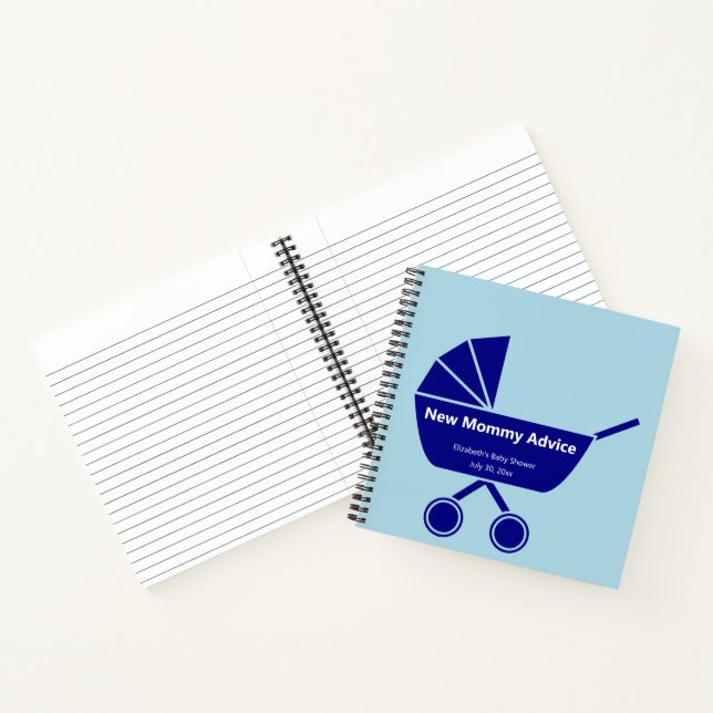 New Mommy Advice Light Blue Boy Baby Dusche Notizbuch (Innenseite)