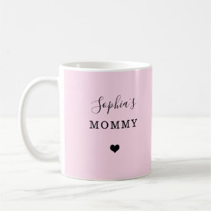 New Mommy - Name des Kindes mit einfachem Herzen Kaffeetasse