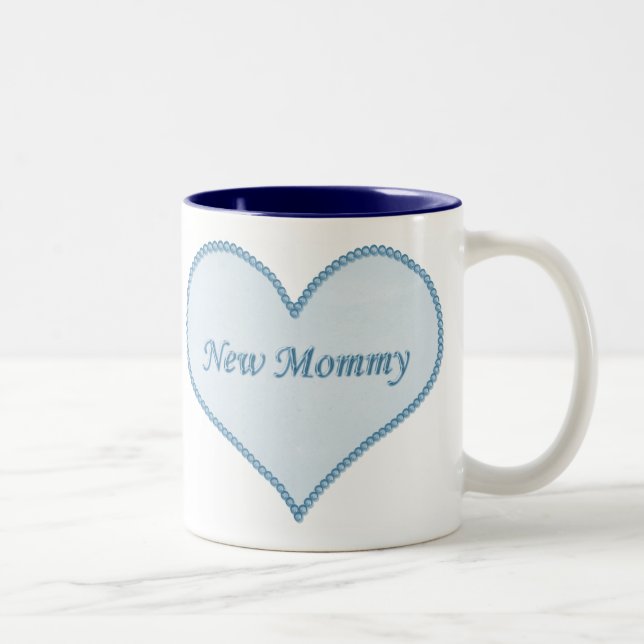 New Mommy Tasse, blau Zweifarbige Tasse (Rechts)