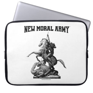 New Moral Army™ Saint George Logo (schwarz) Laptopschutzhülle