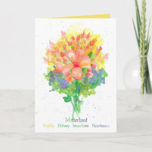 New Mother Lily Blume Bouquet Floriographie Karte