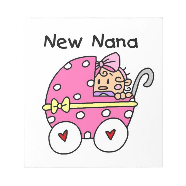 New Nana Baby in Carriage Gips Notizblock (Vorderseite)