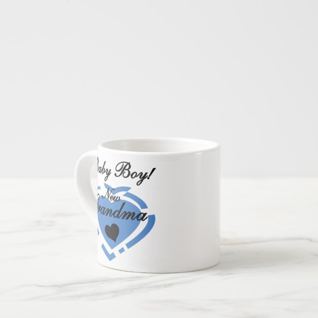 New Oma Baby Boy Blue Heart Geschenke Espressotasse (Vorderseite Links)