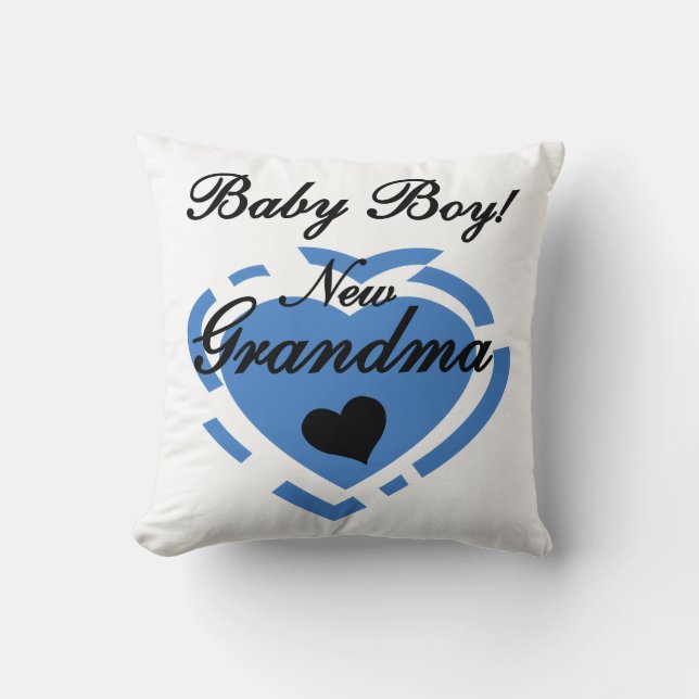 New Oma Baby Boy Blue Heart Geschenke Kissen (Vorderseite)