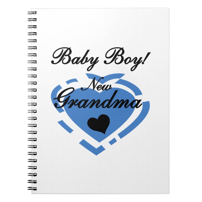 New Oma Baby Boy Blue Heart Geschenke Notizblock (Vorderseite)