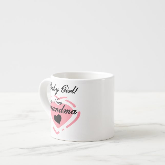 New Oma Baby Girl Pink Heart Geschenke Espressotasse (Vorderseite Links)