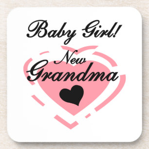 New Oma Baby Girl Pink Heart Geschenke Getränkeuntersetzer