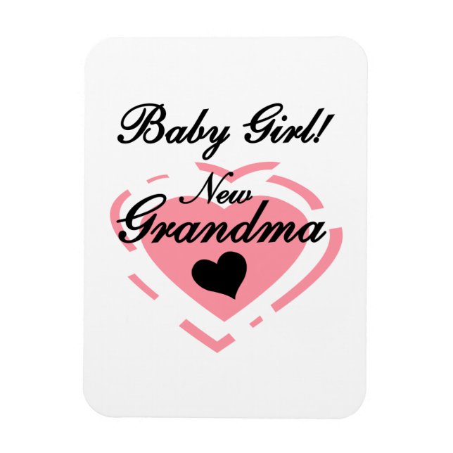 New Oma Baby Girl Pink Heart Geschenke Magnet (Vertikal)