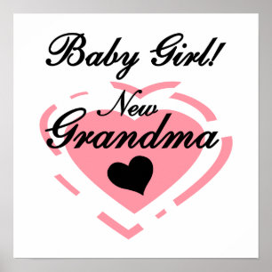 New Oma Baby Girl Pink Heart Geschenke Poster