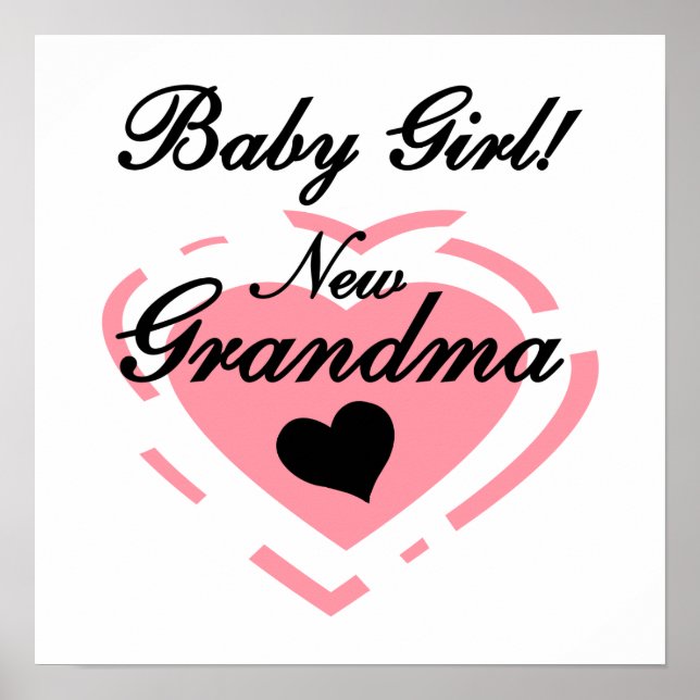 New Oma Baby Girl Pink Heart Geschenke Poster (Vorne)