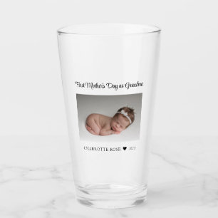 New Oma First Mütter Day Baby Foto trinken Glas