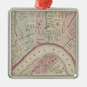 New Orleans 3 Silbernes Ornament