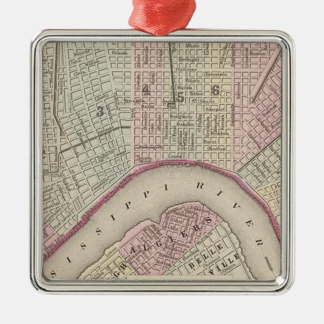 New Orleans 3 Silbernes Ornament (Vorne)