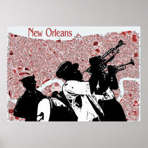 New Orleans Abstrakte Karte Poster