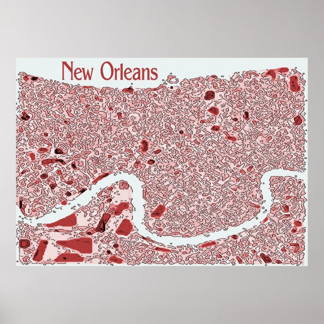 New Orleans Abstrakte Karte Poster (Vorne)