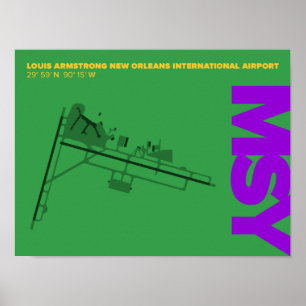 New Orleans Airport (MSY) Diagramm Poster