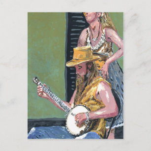 New Orleans Banjo Player Postkarte