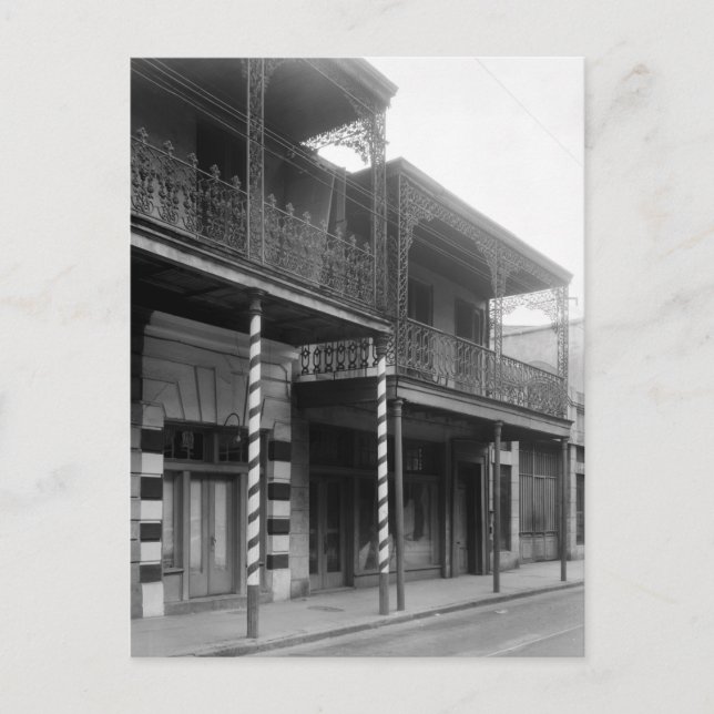 New Orleans Barbershop, 1930er Postkarte (Vorderseite)