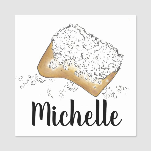 New Orleans Beignet Pastry Mardi Gras Café NOLA Namensschild (Vorderseite)