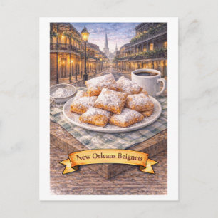 New Orleans Beignets (Amerikanische Lebensmittelre Postkarte