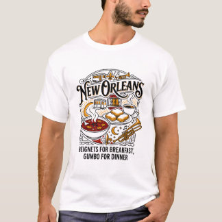 nEw oRLEANS bEIGNETS gUMBO fRÜHSTÜCKsMENÜ T-Shirt