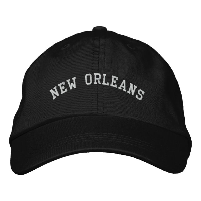 New Orleans bestickt Basic anpassbare Cap Black Bestickte Kappe (Vorderseite)