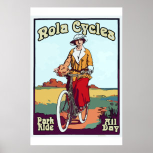 New Orleans Bicycle Vintag Style NOLA Cycles Poster