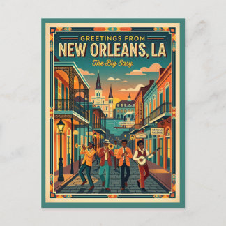 New Orleans Big Easy im Vintage-Stil Postkarte